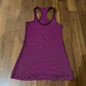 lululemon athletica Pink and Black Striped Camisole